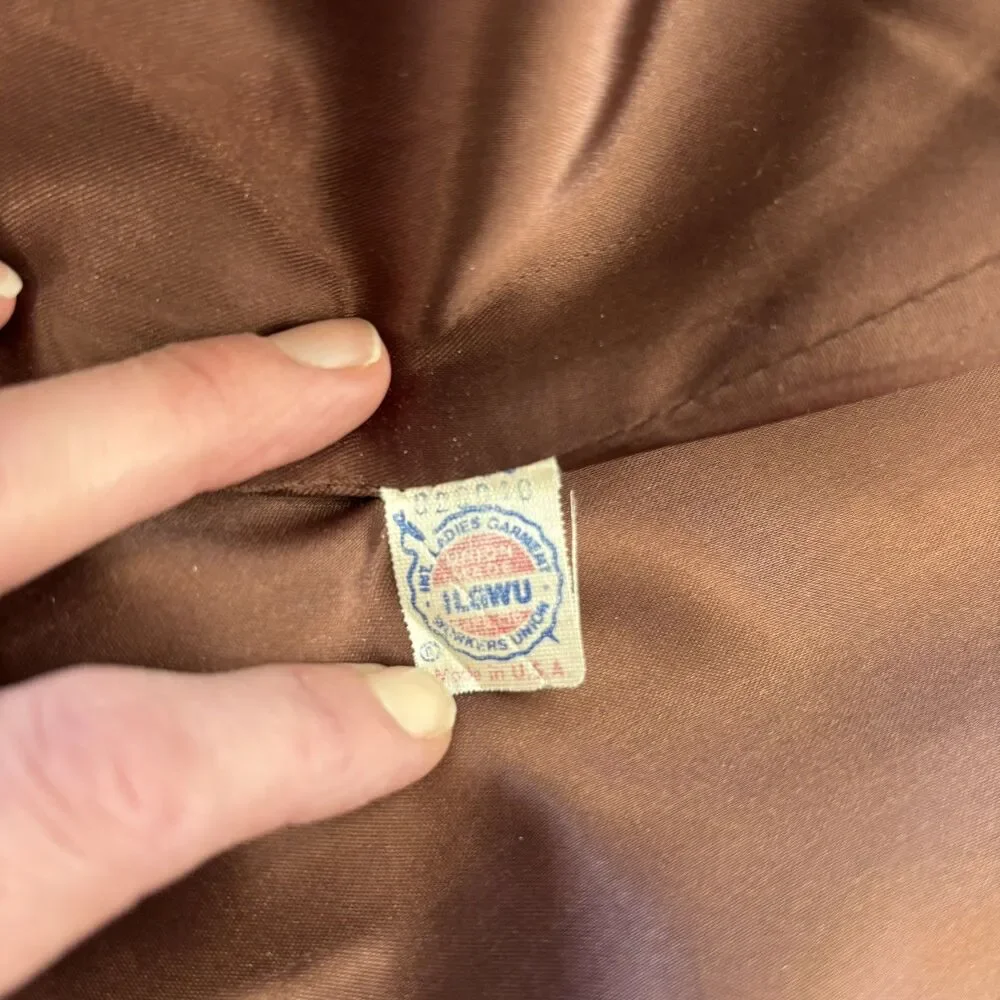 Vintage Jill Jr Womens Herringbone Wool Coat Size M/L 60s Union Made USA Classic - Picture 14 of 16